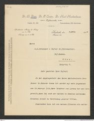 Nachlass Franz Steindachner, Brief von Ed. Dietz an Franz Steindachner (05.03.1914), Inv.Nr. 193.19, Seite 1